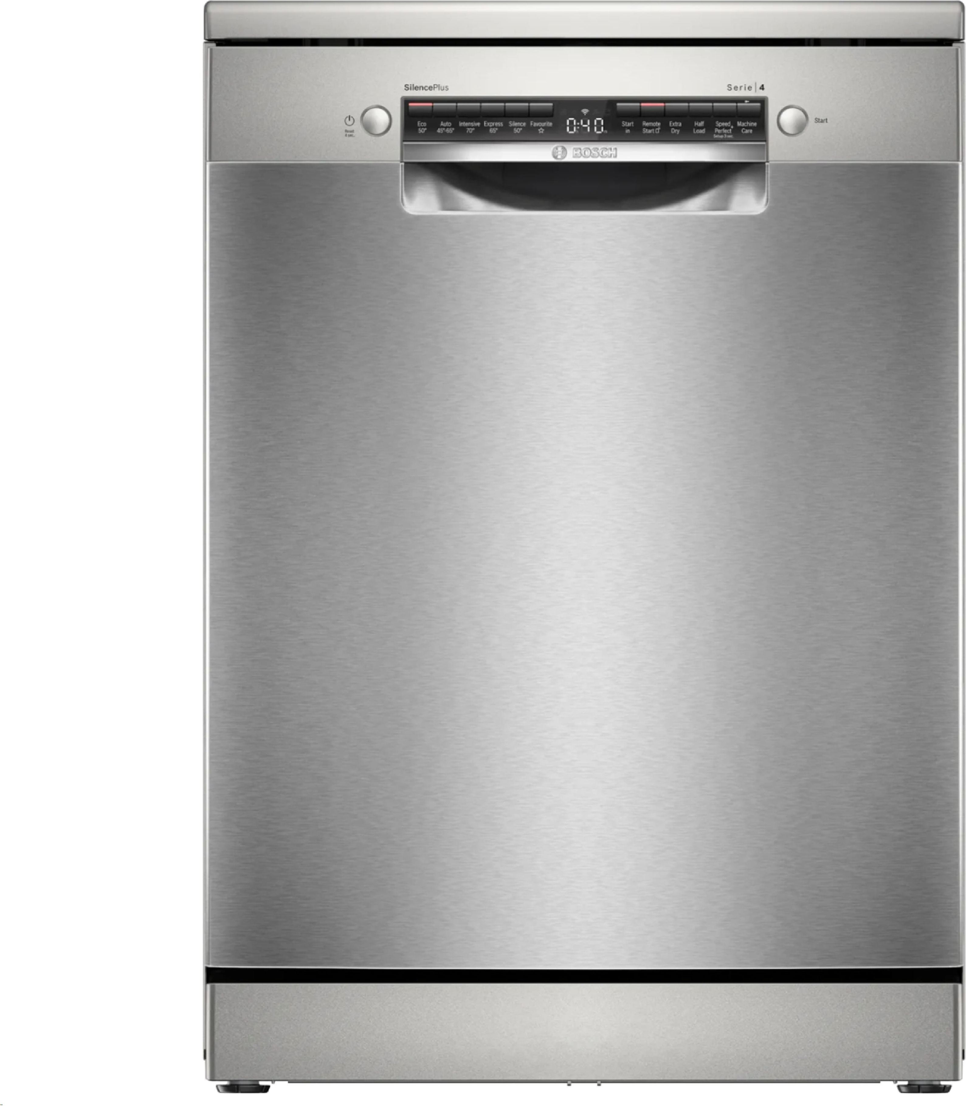 Image of Bosch Series 4 SMS4EKI06G Wifi Connected Full Size Dishwasher - Silver Inox - B Rated, Silver Inox